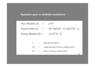 Equações para os módulos mecânicos:Equações para os módulos mecânicos:
 