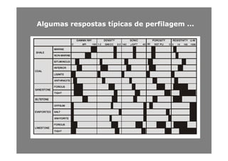 AlgumasAlgumas respostasrespostas típicastípicas dede perfilagemperfilagem ......AlgumasAlgumas respostasrespostas típicastípicas dede perfilagemperfilagem ......
 