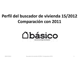 Perfil del buscador de vivienda 1S/2012
         Comparación con 2011




 20/07/2012   Buscador de vivienda 1S/2012. Comparativo 2011   1
 