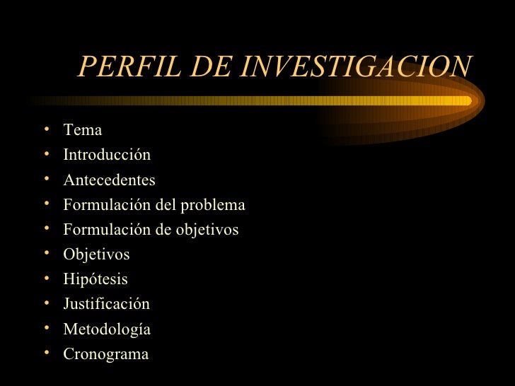 Perfil De Investigacion