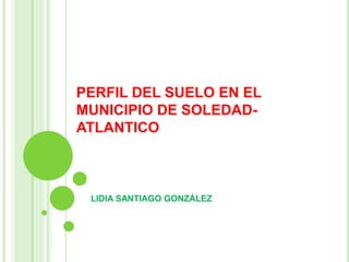PERFIL DEL SUELO EN EL
MUNICIPIO DE SOLEDAD-
ATLANTICO



 LIDIA SANTIAGO GONZÁLEZ
 