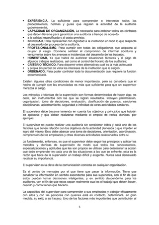 Perfil Del Supervisor De Auditoria | DOC