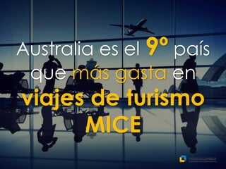 Australia es el 9º país
que más gasta en
viajes de turismo
MICE
 