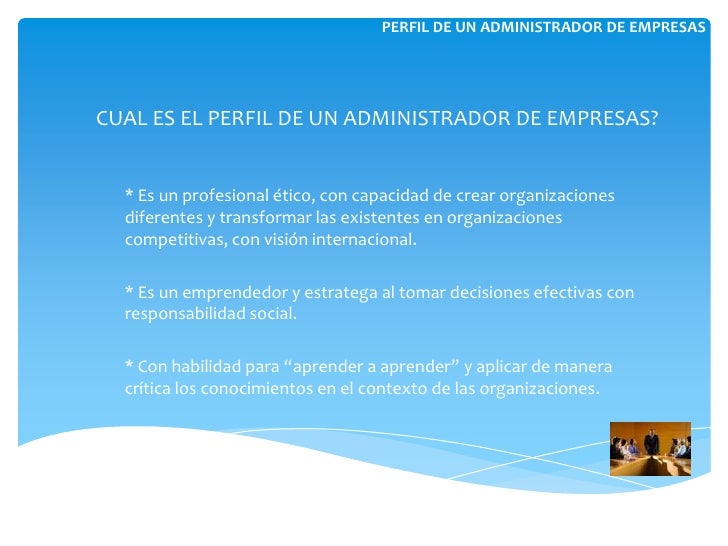 Perfil de un administrador