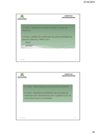 27-02-2014

CONCEITO DE
EMPREENDEDORISMO

27-02-2014

79

CONCEITO DE
EMPREENDEDORISMO

27-02-2014

80

40

 
