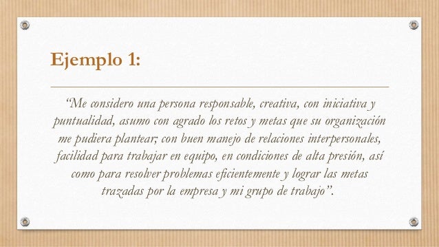 Ejemplo De Descripcion De Perfil Profesional - Ejemplo 