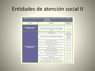 Entidades de atención social II 
 