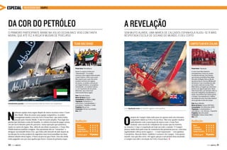 ESPECIAL

Volvo Ocean Race Equipes

Da cor do petróleo

A revelação

O primeiro participante árabe na Volvo Ocean Race veio com tanta
moral que até fez a regata mudar de percurso

Sem muito alarde, uma marca de calçados espanhola aliou-se à mais
respeitada escola de oceano do mundo. E deu certo

Team Abu Dhabi

Camper/Team New Zealand

Ponto forte: Petrodólares
Azzam é a palavra árabe para
“determinado”. E os árabes
entraram nesta regatas determinados
a fazer história, custe o que custar.
Não importa que o país não tenha
tradição nenhuma em regatas
de oceano, os árabes contrataram
um skipper britânico, um projetista
neozelandês, um estaleiro italiano
e, com tripulantes de seis países
diferentes, são o time mais
internacional desta regata.

Investimento pesado e a primeira parada árabe da história da competição

N

enhuma equipe nesta regata dispõe de tantos recursos como o Team
Abu Dhabi. Além de reunir uma equipe competitiva, os árabes
conseguiram mudar a rota da Volvo Ocean Race, que nunca tinha
passado pelo Oriente Médio. E não foi tarefa simples. Para fugir dos
piratas que infestam a costa da Somália, os veleiros tiveram de pegar carona
em um navio durante parte do percurso, numa operação que aumentou
muito os custos da regata. Mas, além de um ótimo orçamento, o Team Abu
Dhabi mostrou também coragem. Eles apostaram alto ao “ressucitar” o
designer neozelandês Bruce Farr, que tinha sido deixado de lado depois da
lavada que levou dos projetos do argentino Juan Kouyoumdjian nas duas
últimas edições desta regata. O barco já provou que é bom, mas eles ainda
estão pagando caro por uma quebra que tirou o Azzam da primeira etapa.

30  PERFILNÁUTICO

Ponto forte: Tripulação
O nome Team New Zealand é
provavelmente a marca no cenário
mundial da vela hoje. Uma história
que remonta ao lendário Peter Blake.
Vencedor da Regata Volta ao Mundo
(quando ainda se chamava Whitbread),
da America’s Cup e recordista da volta
ao mundo a vela sem escalas, Peter
Blake deixou um legado que ainda deve
perdurar por algumas gerações. Nesta
Volvo Ocean Race, por exemplo, todos os
times têm velejadores neozelandeses a
bordo, mas nenhum tem tantos quanto
o Camper. Essa experiência e a defesa
da tradição do nome Team New Zealand
são os grandes trunfos do Camper.

País: Emirados Árabes
Nome do barco: Azzam
Comandante: Ian Walker (GBR)
Tripulação: 4 britânicos, 2
americanos, 2 neozelandeses, 1
australiano, 1 irlandês e 1 árabe
Projetista: Bruce Farr
Construtor: Persico S.p.A (Itália)
Ano: 2011

O

Avaliação:
Barco
Tripulação
Comandante
Equipe/estrutura
Avaliação geral

Com tripulação ícone se mantém regular e sem quebras

14 pontos

projeto do Camper tinha tudo para ser apenas mais um estreante
cumprindo tabela na Volvo Ocean Race. Mas esse quadro mudou
radicalmente com a associação da marca com o Team New
Zealand, uma escola de velejadores de oceano que fez história
na America’s Cup e é respeitada até hoje em todo o mundo. O Camper
passou muito bem pelo teste de resistência das primeiras provas, com uma
regularidade valiosa nessa regata e — o mais importante — sem quebras.
O projetista, Marcelo Botín, também é exclusivo do Camper. Uma aposta
ousada, mas que deu certo. Até agora, graças a um projeto bem montado,
o Camper tem sido a revelação da Volvo Ocean Race. j

País: Nova Zelândia
Nome do barco: Camper (ESP/NZL)
Comandante: Chris Nicholson (AUS)
Tripulação: 6 neozelandeses, 2
australianos, 1 sul-africano, 1 espanhol
Projetista: Marcelino Botín
Construtor: Cookson Boats (NZL)
Ano: 2011

Avaliação:
Barco
Tripulação
Comandante
Equipe/estrutura
Avaliação geral

14 pontos

PERFILNÁUTICO 

31 

 