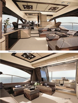 PERFILNÁUTICO 121 
Ricardo Wilges, diretor da empresa, e lanchas da linha de produção 
 