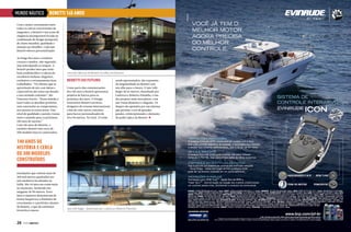 MUNDO NÁUTICO

benetti 140 anos

Com o maior crescimento entre
todos os outros concorrentes de
megaiates, a Benetti é um ícone de
elegância incomparável focada na
combinação de design atemporal,
de classe mundial, qualidade e
atenção aos detalhes. Cada iate
Benetti oferece personalização.
Ao longo dos anos o estaleiro
cresceu e mudou, não seguindo,
mas antecipando os tempos. A
Benetti produz iates que estão
bem estabelecidos e à altura da
excelência italiana: elegantes,
exclusivos e extremamente bem
trabalhados. “Os clientes que se
aproximam de nós com ideias e
expectativas são como um desafio
e um estímulo contínuo”, diz
Vincenzo Poerio. “Nossa missão é
fazer todos os detalhes perfeitos,
sem concessões ao compromisso,
seu sucesso se torna nosso. Este
nível de qualidade e paixão é nosso
único caminho para os próximos
140 anos de sucesso.”
Com 140 anos de história, o
estaleiro Benetti tem cerca de
300 modelos barcos construídos,

Uma das fábricas da Benetti na Itália, em Darsena

BENETTI DO FUTURO
Como parte das comemorações
dos 140 anos a Benetti apresentou
projetos de barcos para os
próximos dez anos. O Design
Innovation Benetti envolveu
designers de renome internacional,
a fim de criar novos conceitos
para barcos personalizados de
50 a 90 metros. No total, 27 estão

sendo apresentados, são expoentes
da singularidade da Benetti com
um olho para o futuro. O iate Jolly
Roger de 65 metros, desenhado por
Ludovica e Roberto Palomba, é um
dos projetos mais inovadores, com
um visual dinâmico e elegante. Os
deques são apoiados por um sistema
que permite o uso de grandes
janelas, reinterpretando o elemento
de poder típico da Benetti.

140 ANOS DE
HISTÓRIA E CERCA
DE 300 MODELOS
CONSTRUÍDOS
instalações que cobrem mais de
300 mil metros quadrados em
seis estaleiros localizados na
Itália. São 34 iates em construção
no momento, incluindo um
megaiate de 90 metros. Estes
fatos e números demonstram de
forma inequívoca a dinâmica de
crescimento e o perfil dos clientes
da Benetti, o que dá confiança
irrestrita à marca.

26  PERFILNÁUTICO

Iate Jolly Roger, desenhado por Ludovica e Roberto Palomba

 