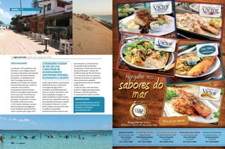 MARINA PARK

Um lugar preservado, mesmo com o avanço do turismo

Jericoaquara
Localizada a 300 quilômetros de
Fortaleza, é um refúgio natural.
O acesso se dá apenas com veículos
4x4 a partir do estacionamento
localizado a 15 quilômetros da
vila. É um lugar preservado,
mesmo com o avanço do turismo.
Caracterizado pelo mar verde em
contraste com as dunas,
é um paraíso natural e rústico.
Diversos estrangeiros que fizeram
de Jeri sua casa e investiram no
desenvolvimento construindo
pousadas, restaurantes e resorts.
No melhor estilo pé na areia,
a vila é muito charmosa e possui
diversos passeios de buggy por
locais de beleza natural incrível,
como o passeio pela Lagoa Azul

116  PERFILNÁUTICO

ESTRANGEIROS FIZERAM
DE JERI SUA CASA
E INVESTIRAM NO
DESENVOLVIMENTO
CONSTRUINDO POUSADAS,
RESTAURANTES E RESORTS
e pela Lagoa Paraíso, que possuem
estruturas de bar e restaurante
e são lagoas de água doce e
cristalina. Há também passeios
para ver cavalos-marinhos e com
uma caminhada consegue-se
visitar facilmente a Pedra Furada.
Jericoacoara é apontada como um
dos principais locais para a prática
de windsurf e kitesurf. Lá você
pode comprar um pacote de aulas
e trombar com grandes
profissionais desses esportes que

movimentam a economia local.
Na enseada estão localizados
restaurantes e hotéis que oferecem
estrutura de praia. O ponto alto
é subir na Duna do Pôr do Sol para
ver o mais belo show da natureza.
Centenas de pessoas se reúnem em
cima da duna para aplaudir
o espetáculo em tons de vermelho
todos os dias.
A noite fica por conta das festas
de forró e reggae para quem gosta
de dançar, além de barzinhos
e restaurantes de todos os estilos.

Contatos úteis
www.portaljericoacoara.com.br
www.welcomejericoacoara.com
Receptivo e transporte:
www.jeridunas.com

 