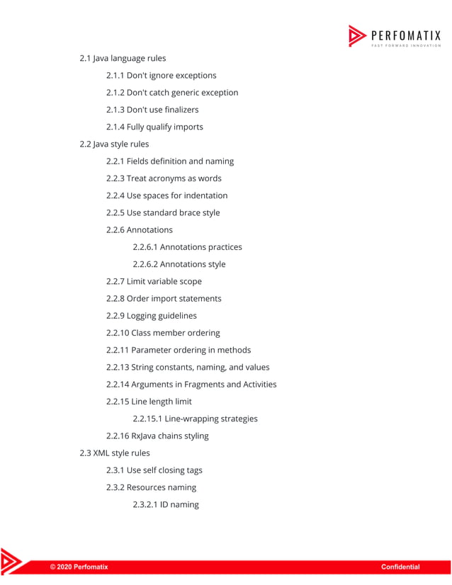 Perfomatix - Android Coding Standards | PDF