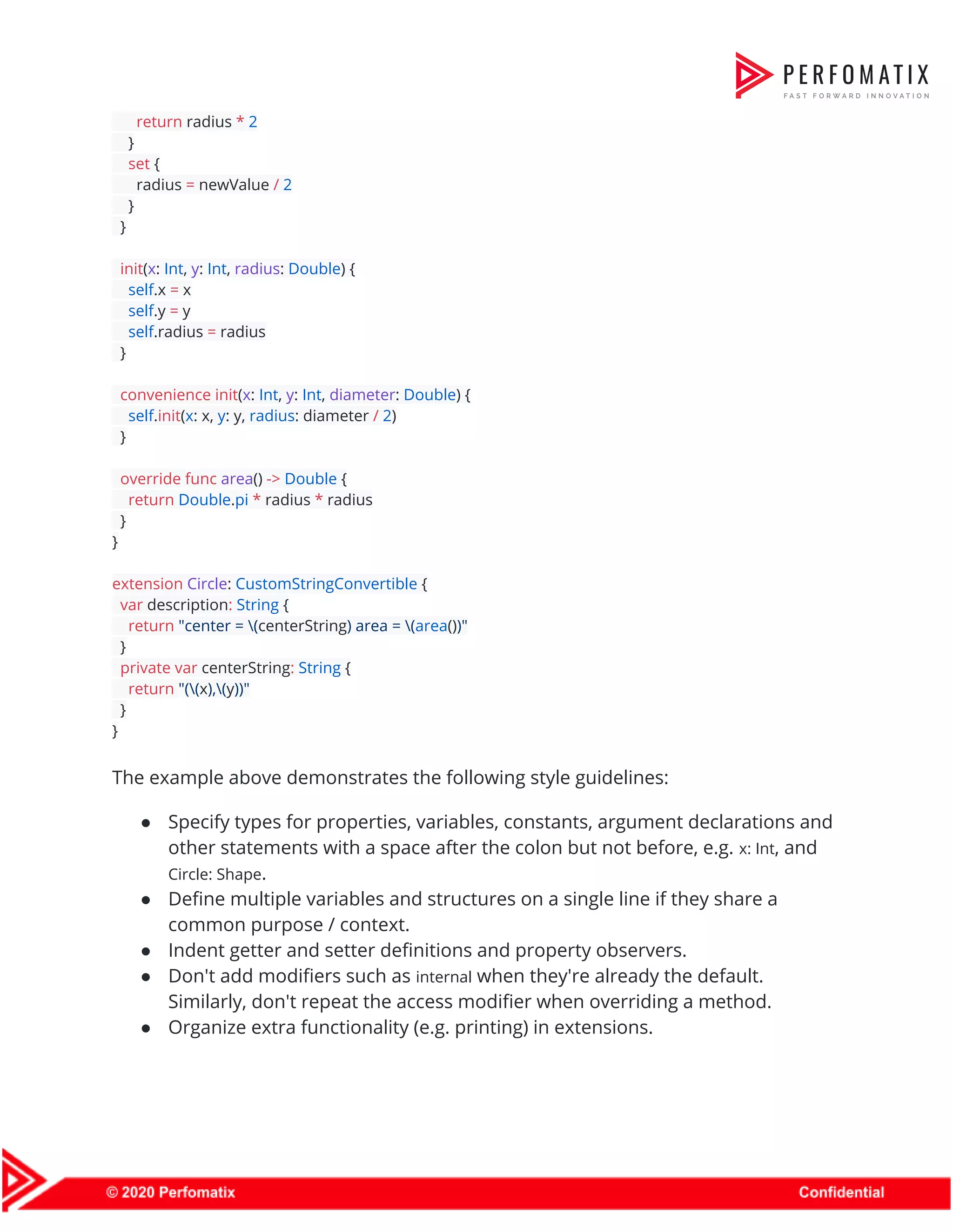 Perfomatix - iOS swift coding standards | PDF