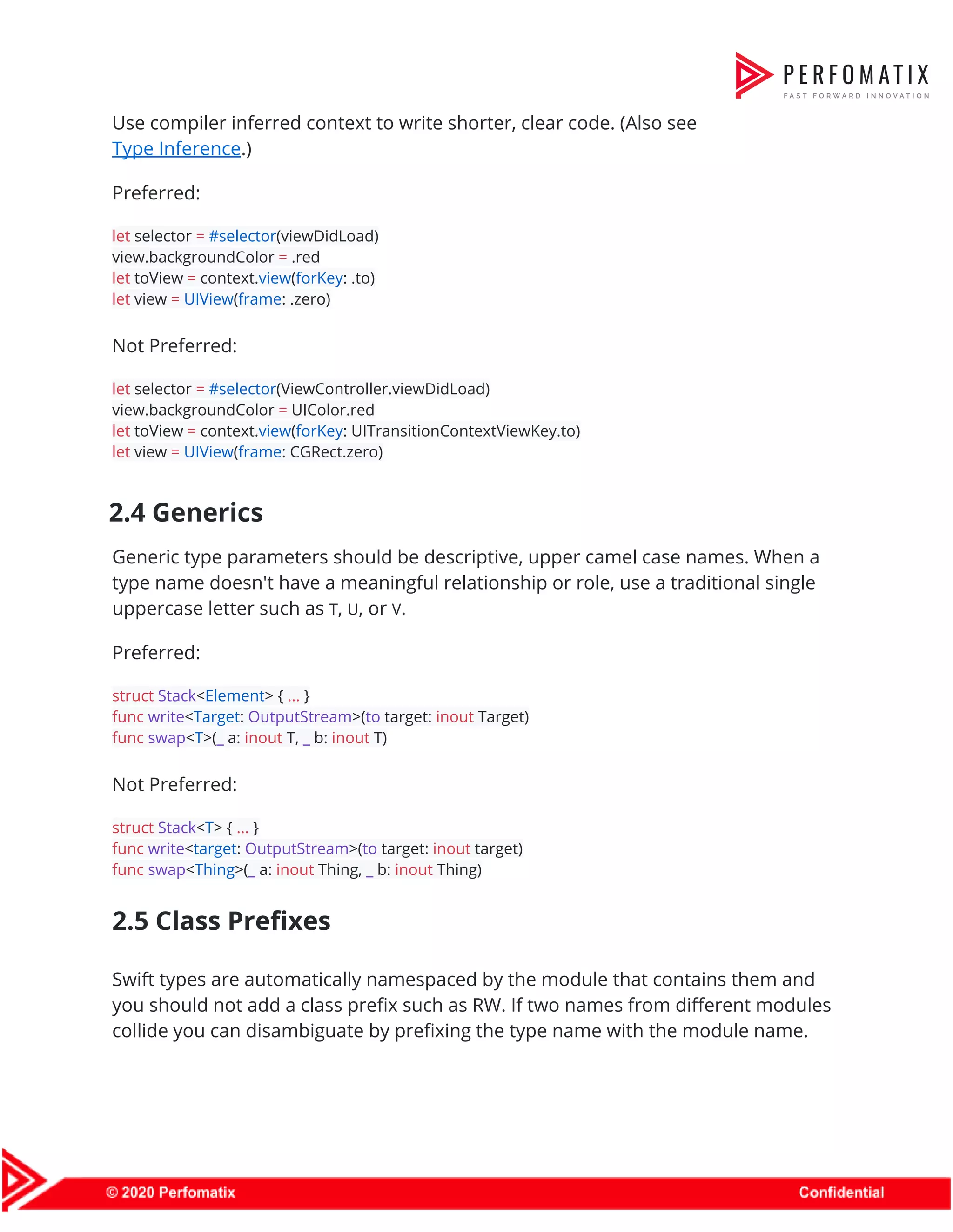 Perfomatix - iOS swift coding standards | PDF