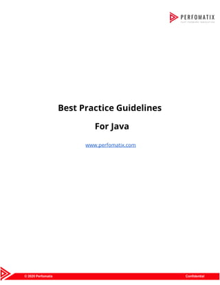 Perfomatix - Java Coding Standards | PDF