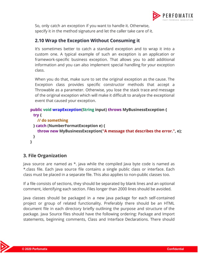 Perfomatix - Java Coding Standards | PDF