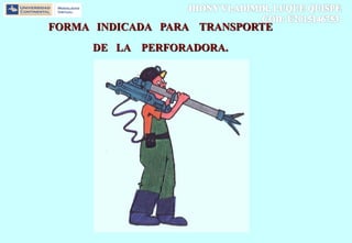 FORMA INDICADA PARA TRANSPORTE
DE LA PERFORADORA.
 