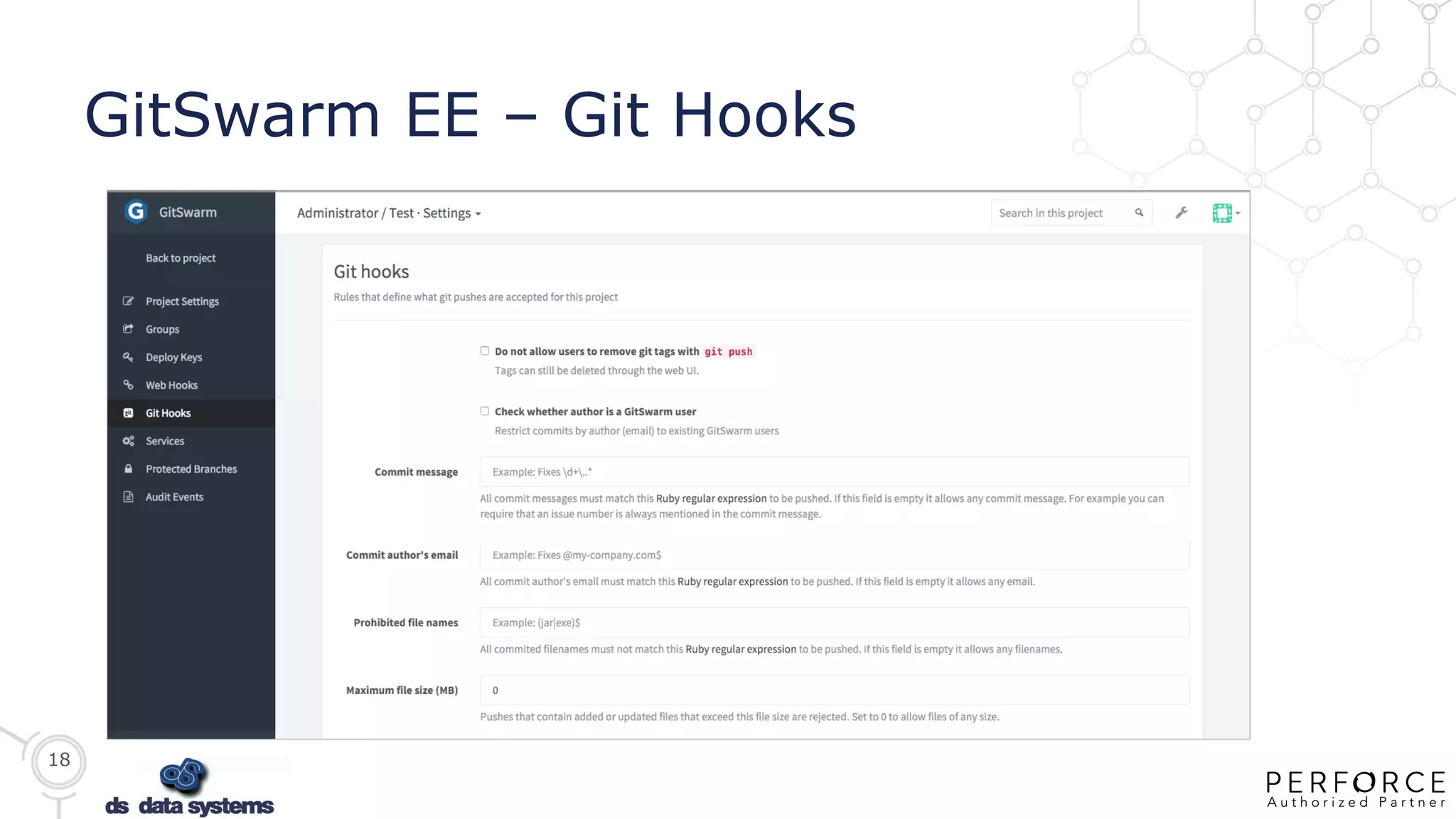18
GitSwarm EE – Git Hooks
 