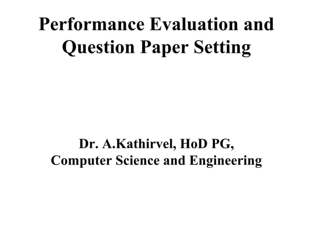 Question Paper Setting | PPT