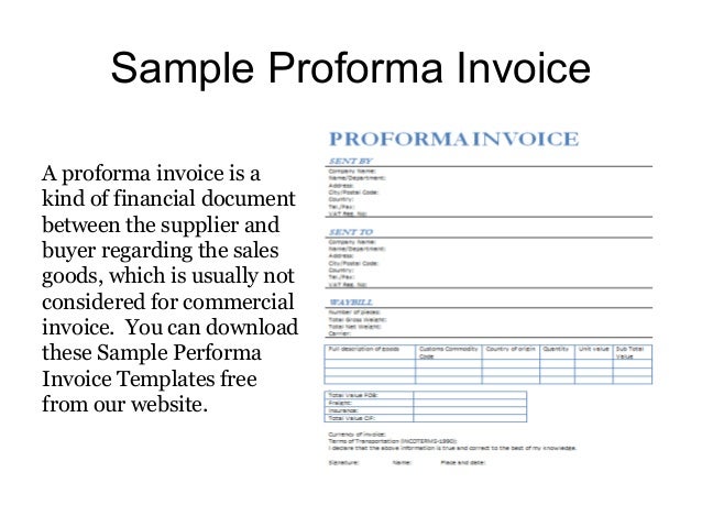 proforma invoice meaning