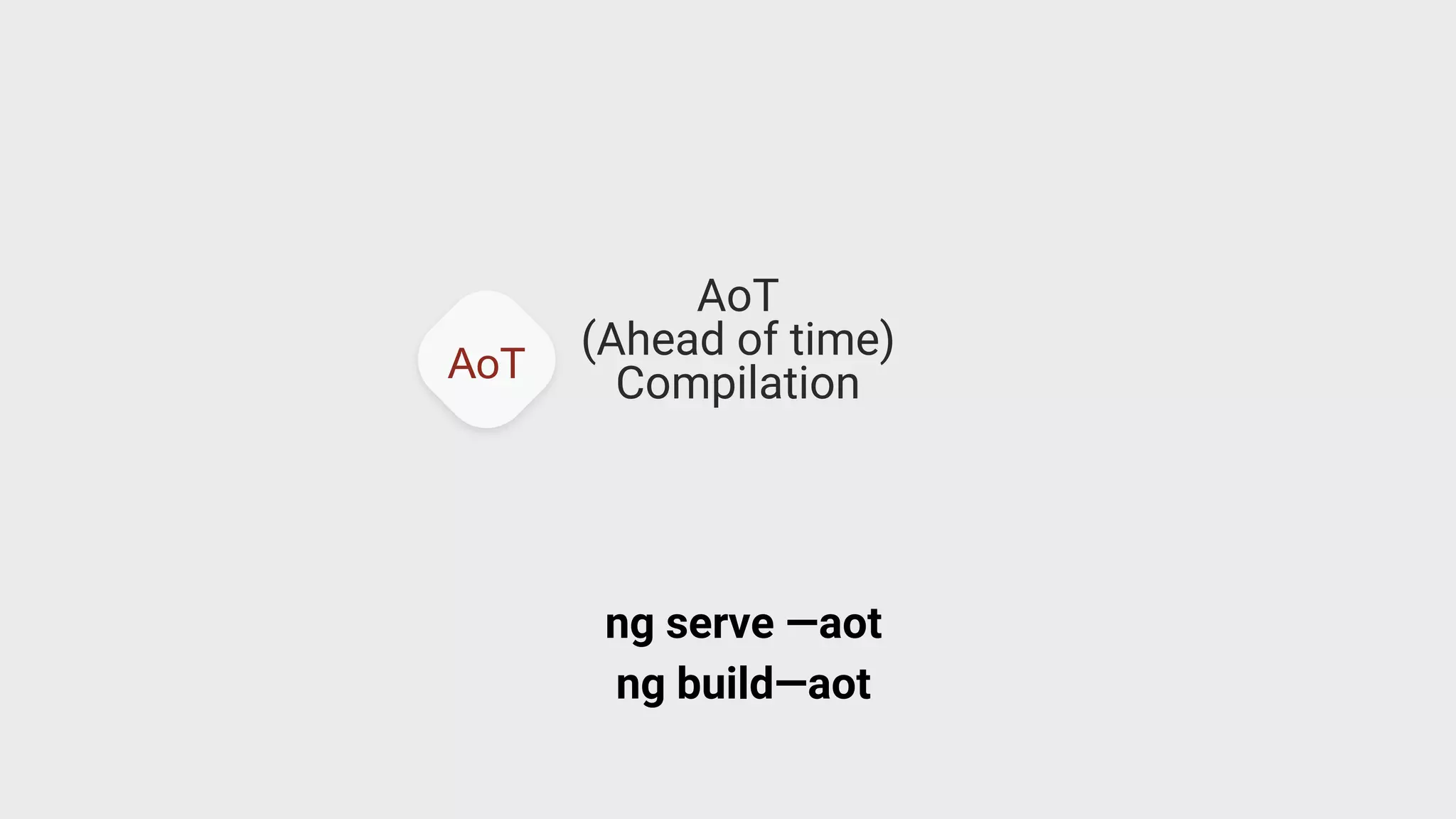 AoT
AoT
(Ahead of time)
Compilation
ng serve —aot
ng build—aot