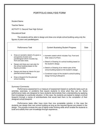 Process based Performance Based Assessment