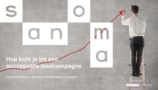 Hoe kom je tot een 
succesvolle leadcampagne 
Frank Dionisius – Sanoma Performance Concepts 
 