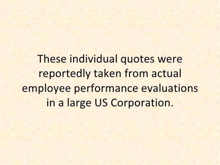 Performance Evaluation Quotes