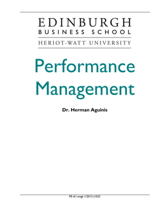 PE-A1-engb 1/2013 (1033
Performance
Management
Dr. Herman Aguinis
 