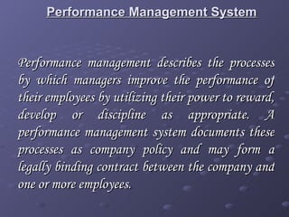 performance management system | PPT