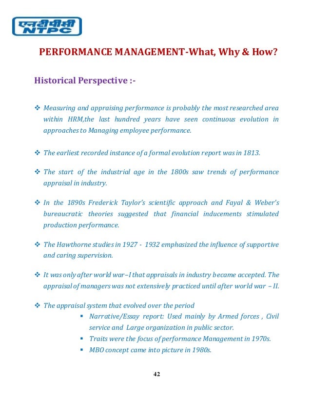 Performance Management System At Ntpc