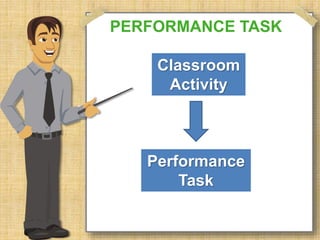 PERFORMANCE TASK 
Classroom 
Activity 
Performance 
Task 
 