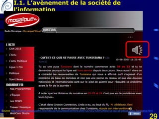 Mohamed Louadi, PhD Tunis mlouadi@louadi.com 29
I.1. L’avènement de la société de
l’information
Source http://archive.mosaiquefm.net/index/a/ActuDetail/Element/2889-Qu%E2%80%99est-ce-qui-se-passe-avec-Tunisiana.html
 