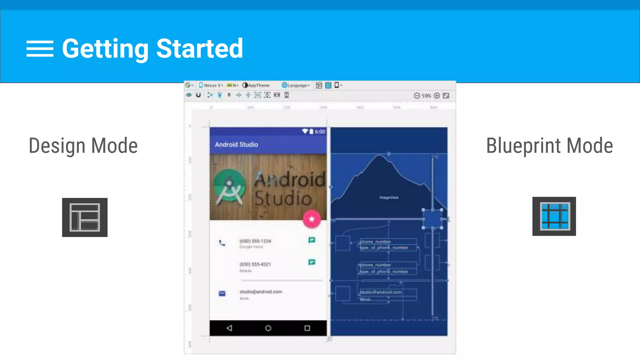 Getting Started
Design Mode Blueprint Mode
 