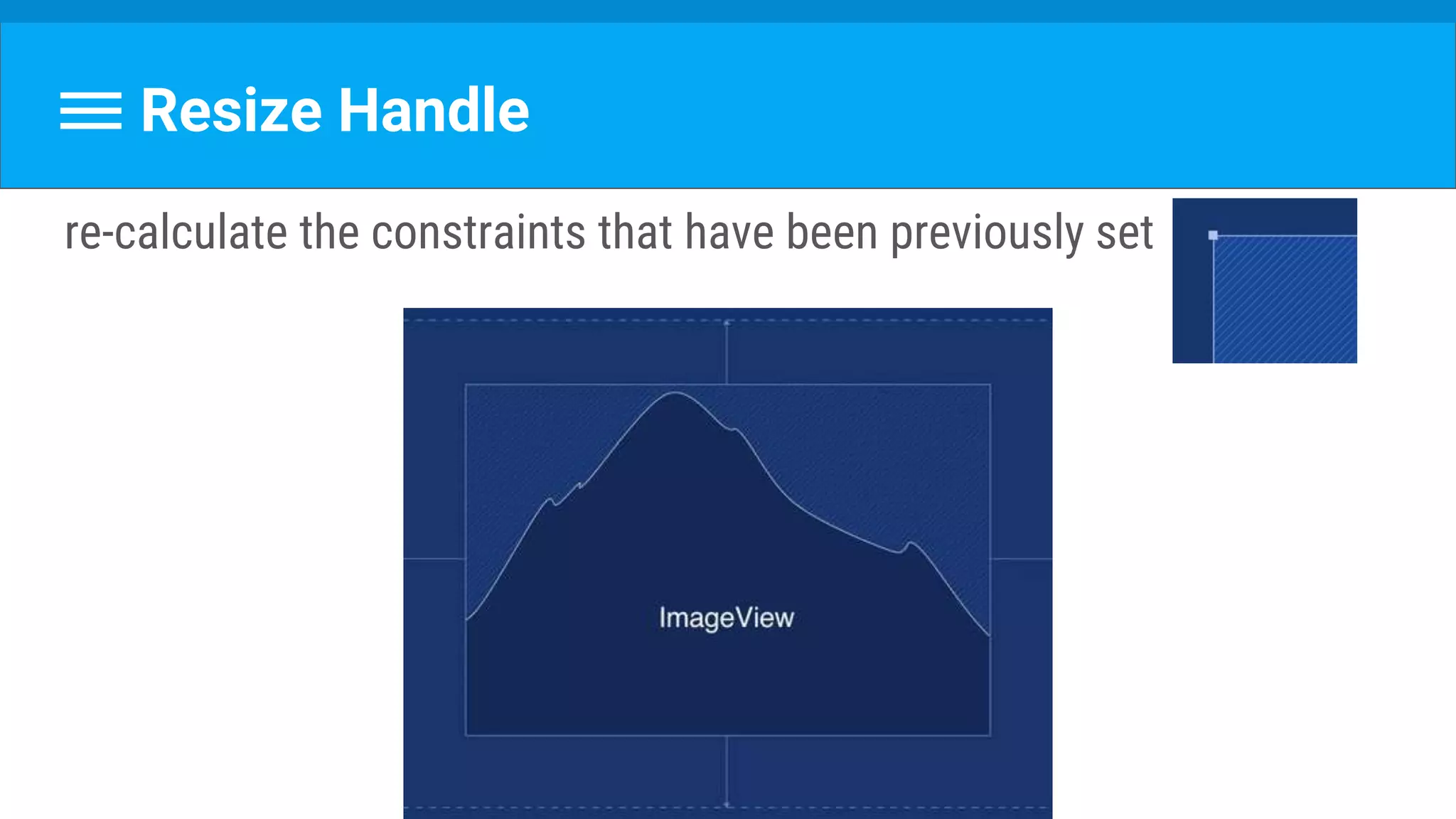 Resize Handle
re-calculate the constraints that have been previously set
 
