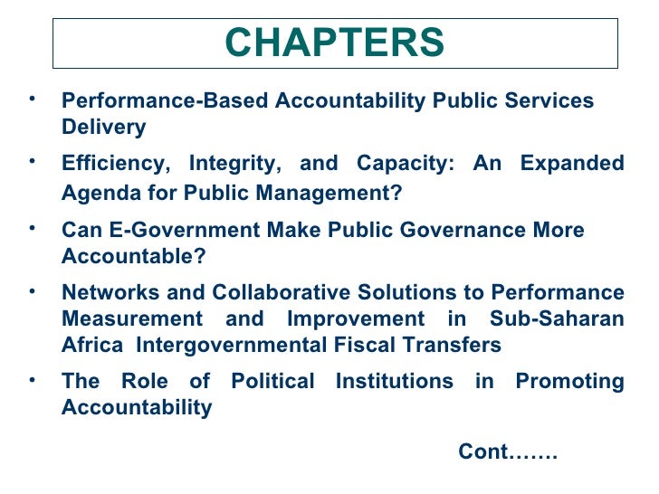 Performance Accouyntability And Combating Corruption