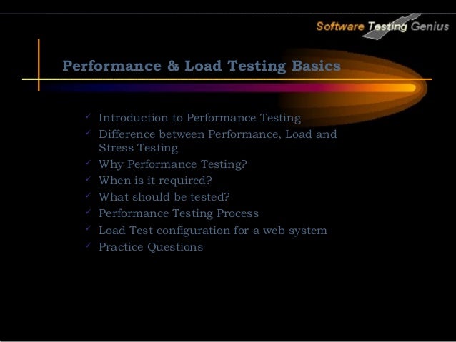 Performance and load testing