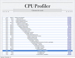 CPU Profiler
Chrome dev tools

Saturday, 9 November, 13

 