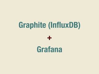 Graphite (InﬂuxDB)
+
Grafana
 