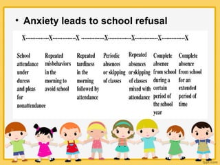• Anxiety leads to school refusal
 
