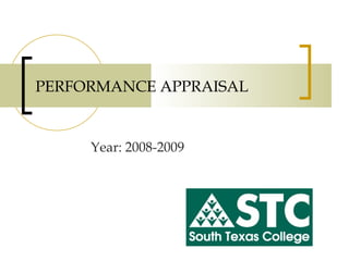 PERFORMANCE APPRAISAL Year: 2008-2009 