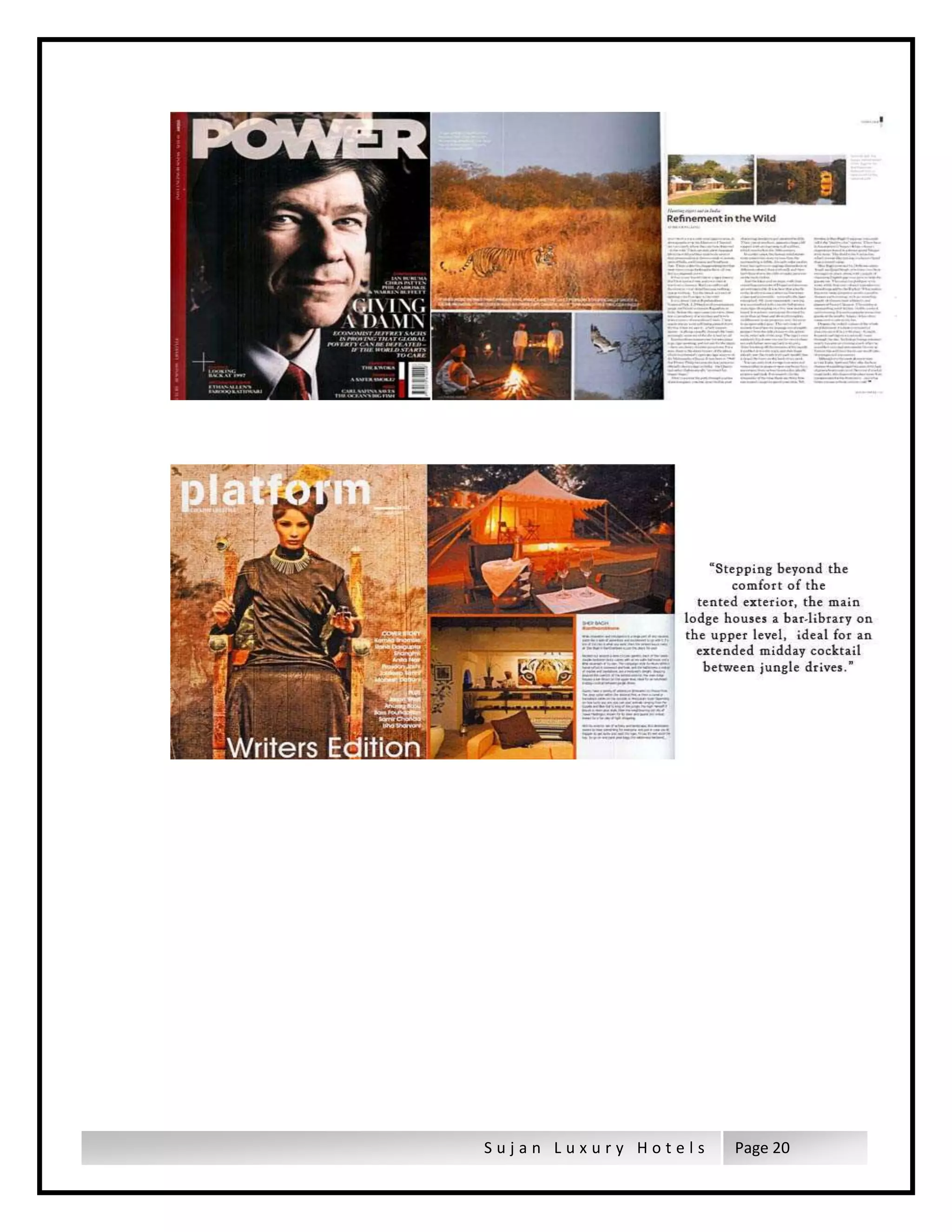 S u j a n L u x u r y H o t e l s Page 20
 