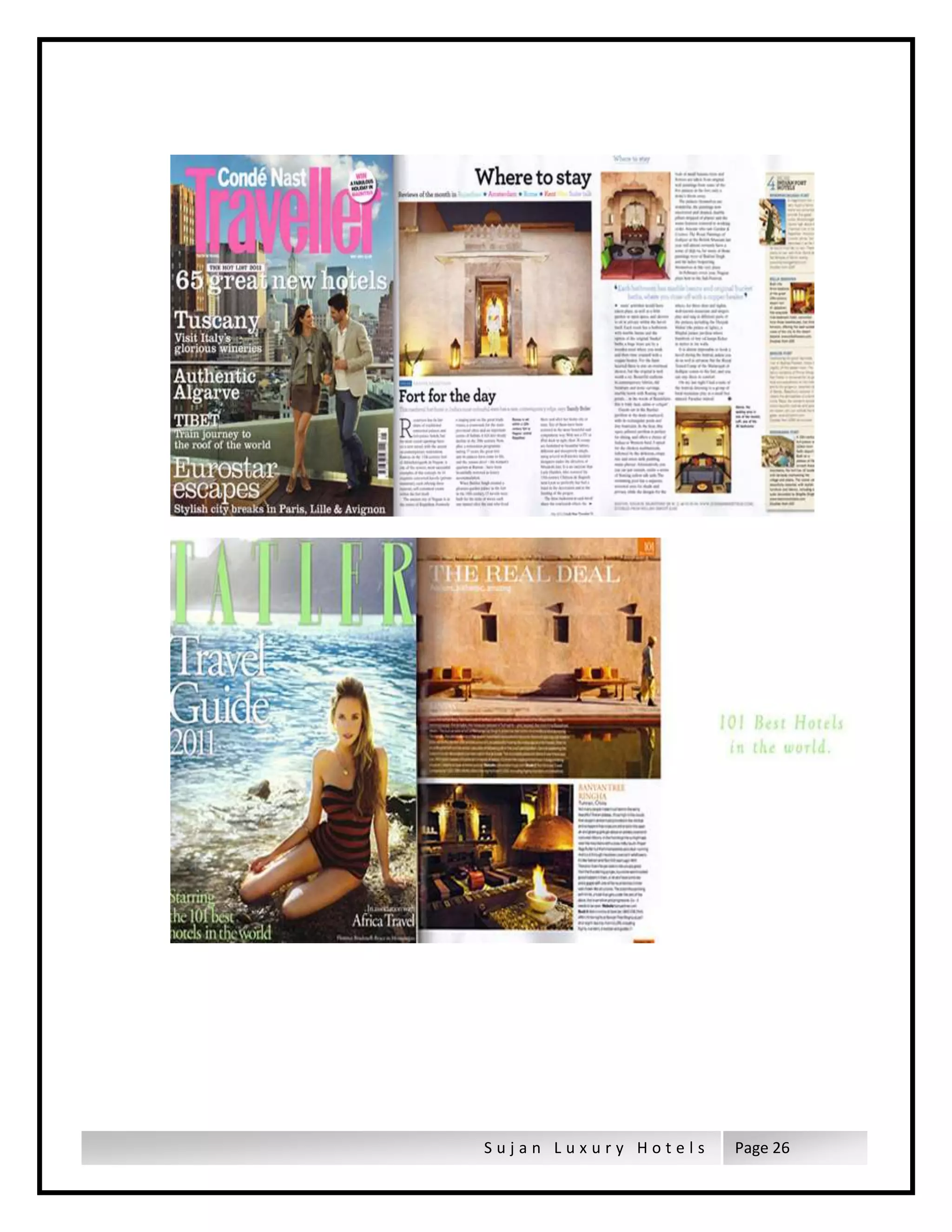 S u j a n L u x u r y H o t e l s Page 26
 