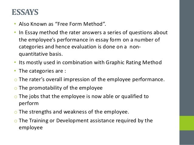 essay evaluation method