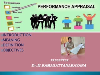 INTRODUCTION
MEANING
DEFINITION
OBJECTIVES
PRESENTER
Dr.M.RAMASATYANARAYANA
 