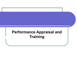 Performance Appraisal and
hapter III      Training
 