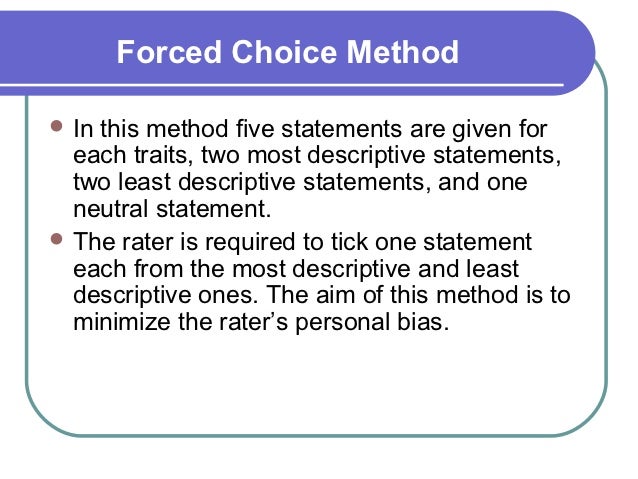 Forced Choice Appraisal | Forced Choice Method of Performance Appraisal ...