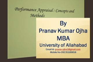 Performance appraisal  concepts and method