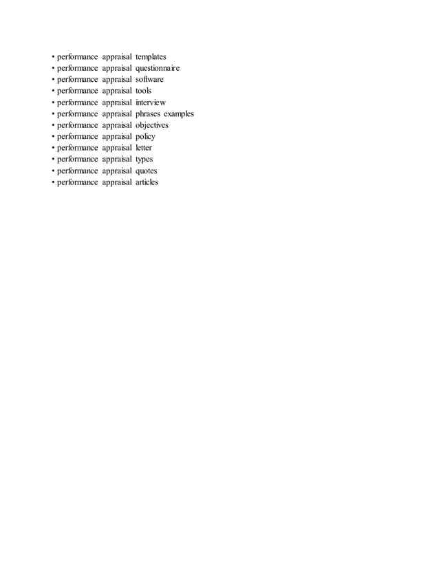 Performance Appraisal Employee Comments Sample PDF