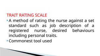 Sample Trait Rating Scale PERFORMANCE APPRAISAL, EMPLOYEE RELATIONS AND CAREER DEVELOPMENT.pptx
